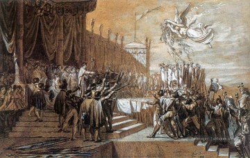 Etude pour la distribution des normes Eagle néoclassicisme Jacques Louis David Peinture à l'huile